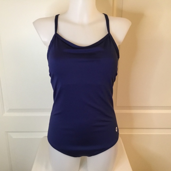 Women's Navy Blue Athletic Training One Piece Bathing Suit - Picture 5 of 9